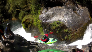 Galen Volkhausen seal launches into the portage (aka Ex Portacion) on the Upper Penguin.