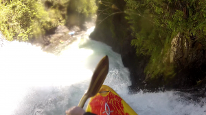 Enjoying the view at the top of the waterfall.
