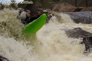 Alex Steinberg hitting the Knife's Edge glory boof line on the Moose.