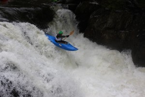 The main attraction in the Wells Race, a 10' waterfall. Photo Patrick Rogers.