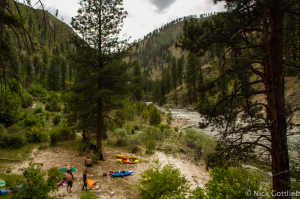 Some classic Salmon River Drainage life-styling  at a camp on river-right above Mule Kick.