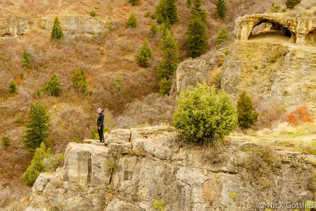 Daphnee enjoying the view with the Wind Cave proper in the background.
