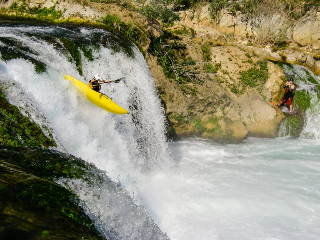 David Strauss takes flight on the Rio El Salto somewhere between breakfast tacos and lunch tacos.