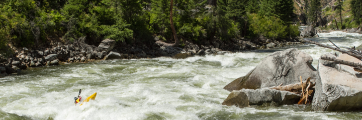 You can only run a rapid blind once...Egor Voskoboynikov paddling through the meat of the second part of Fall Creek Rapid.