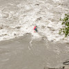 Ryan Lucas paddles the rapid just below Tanzilla Slot, the last major feature on the Grand Canyon of the Stikine in northern British Columbia.